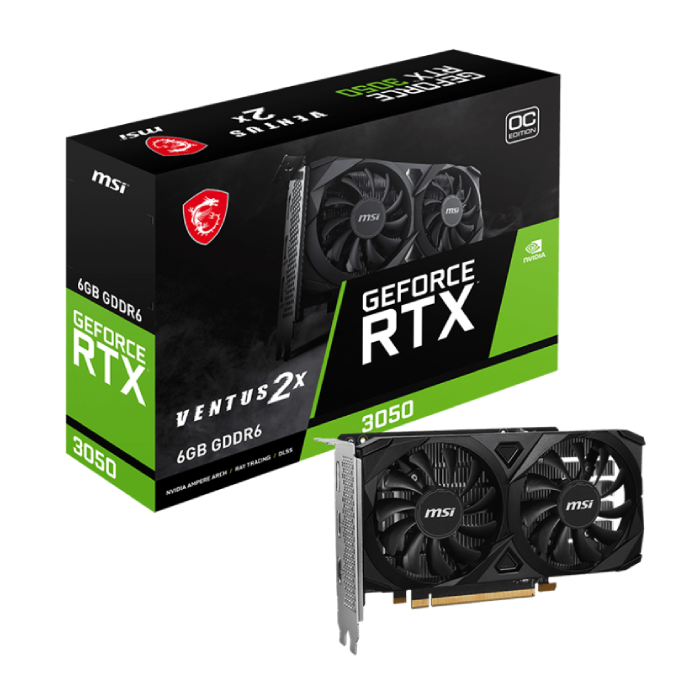 MSI GeForce RTX 3050 VENTUS 2X E 6G OC GDDR6 Graphics Card